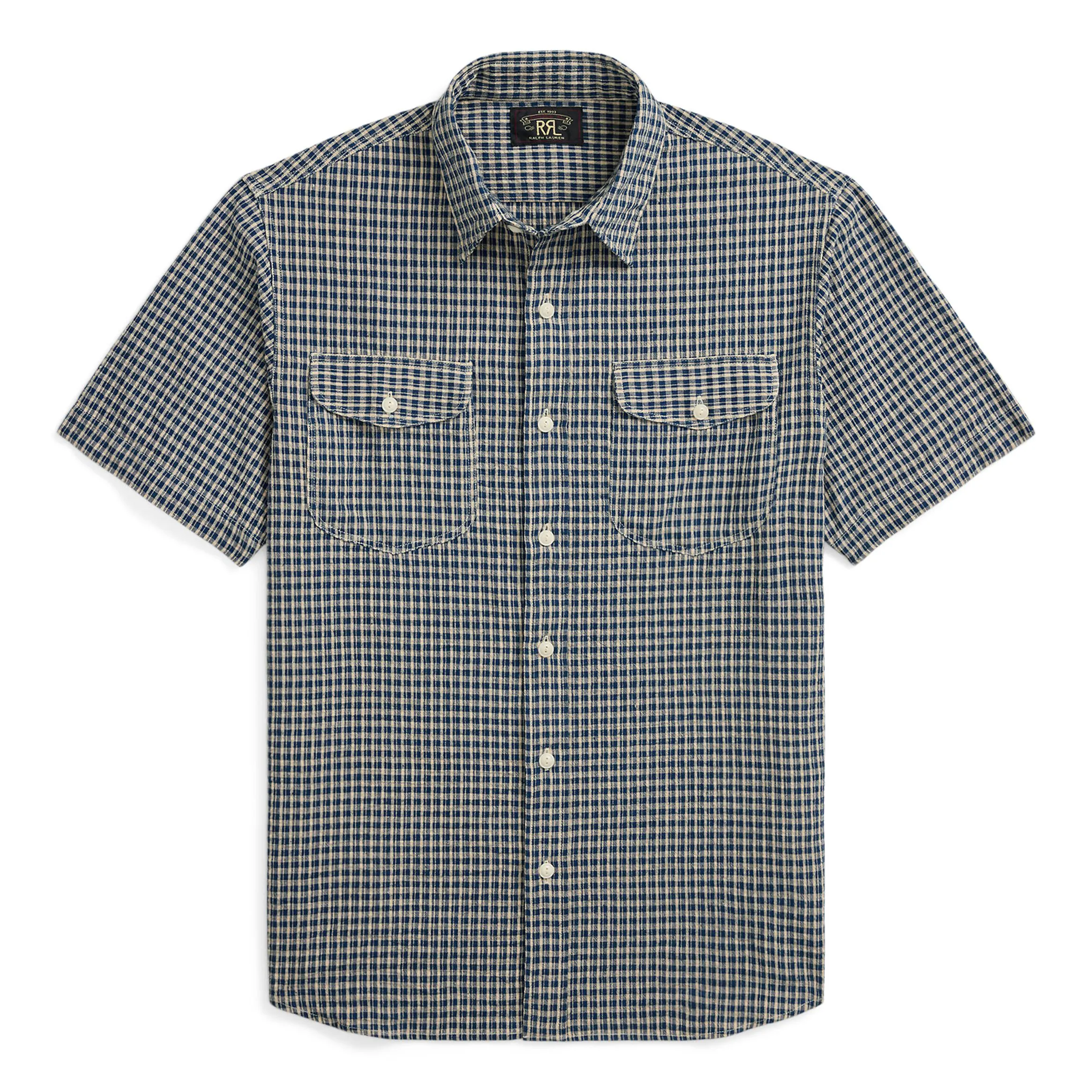 RRL Check Lee Workshirt - Indigo Check | Short Sleeve Shirts RRL Check Lee Workshirt - Indigo Check | Short Sleeve Shirts
